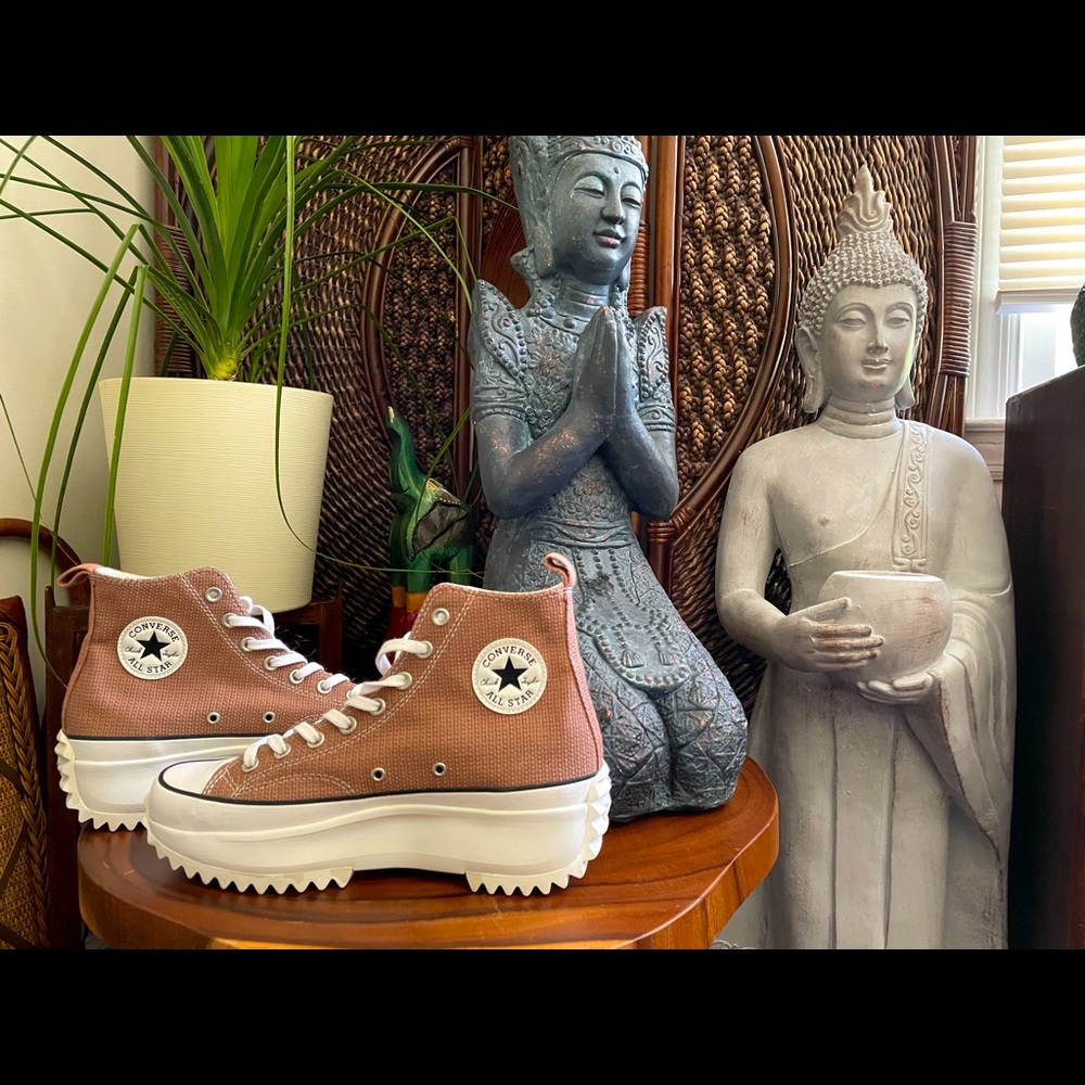 High Top Light Brown Platform Converse